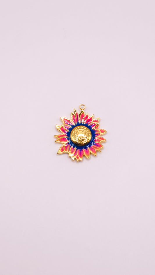 Fleur dégradé rose et bleu